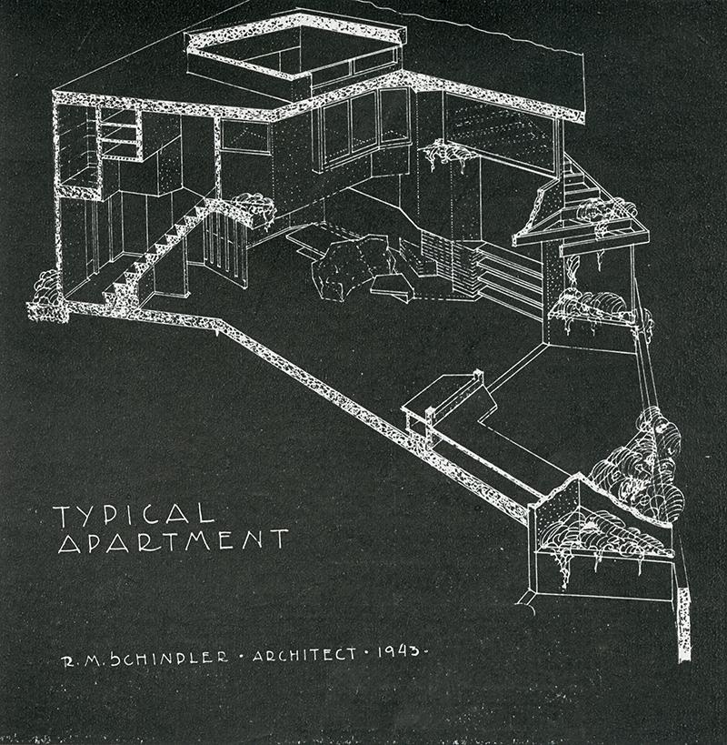 R. M. Schindler. Interiors v.103 n.6 Jan 1944, 41