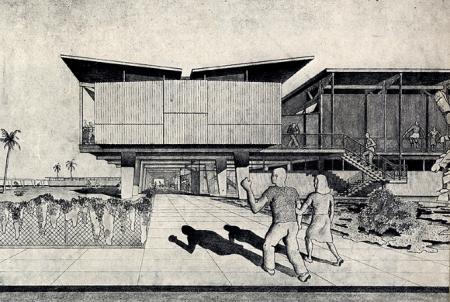 Walter Gropius and Konrad Wachsmann. Architectural Forum 77 August 1942, 83